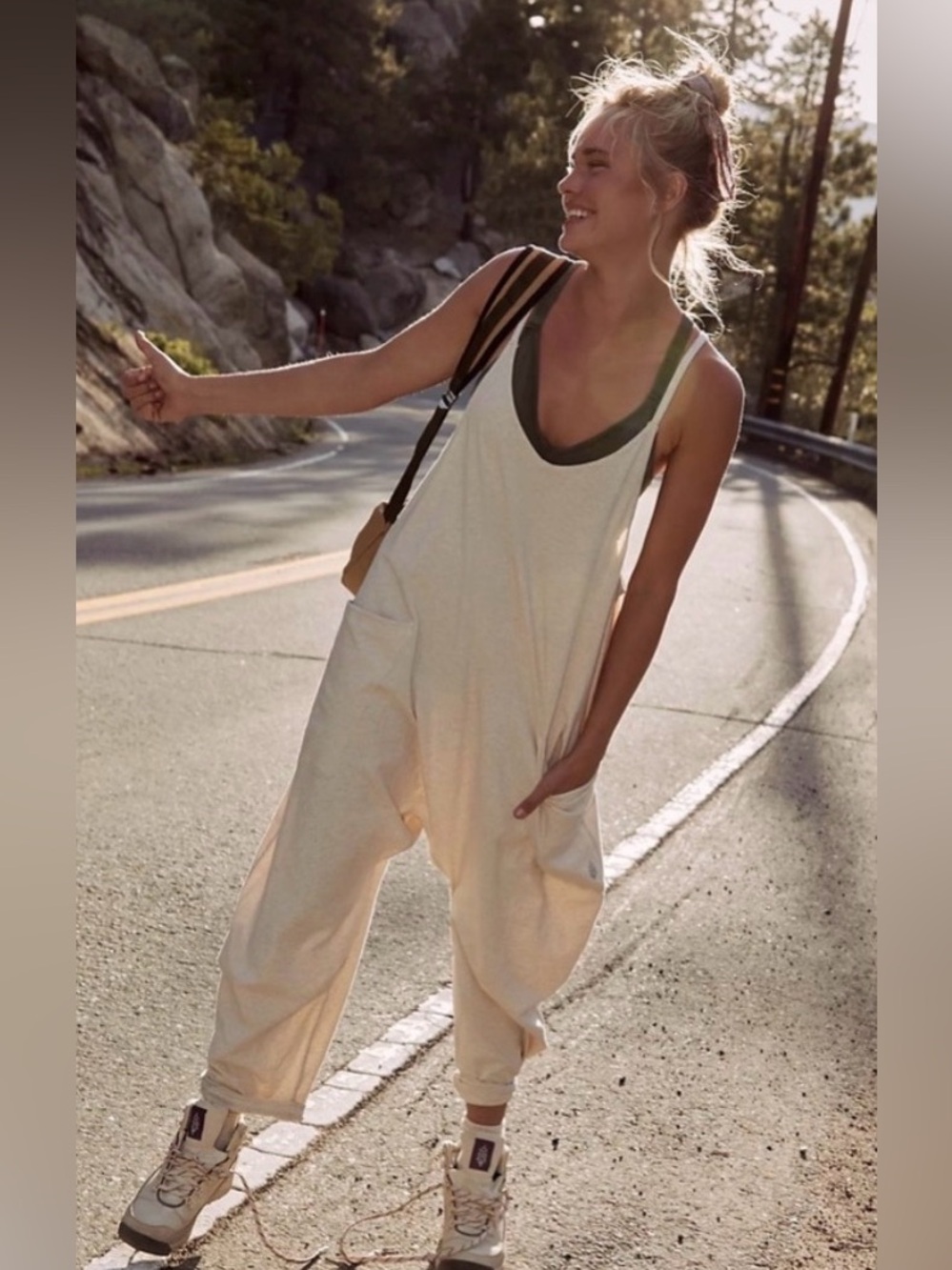 Free People Hot Shot Onesie cream colored size medium